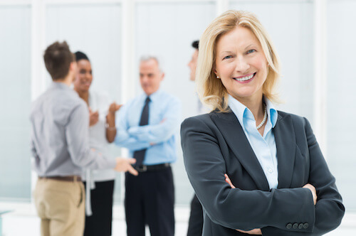 Older woman leader smiling